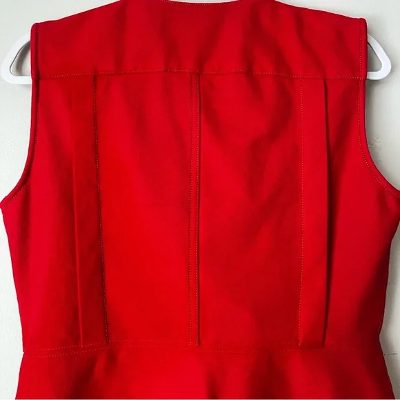 Nygard Red Moto Peplum Vest Gold Zippers Med - Picture 7 of 12